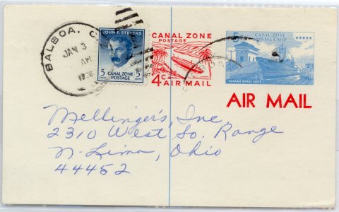 The Last Canal Zone Airpost Issue Uprated to 14-Cents